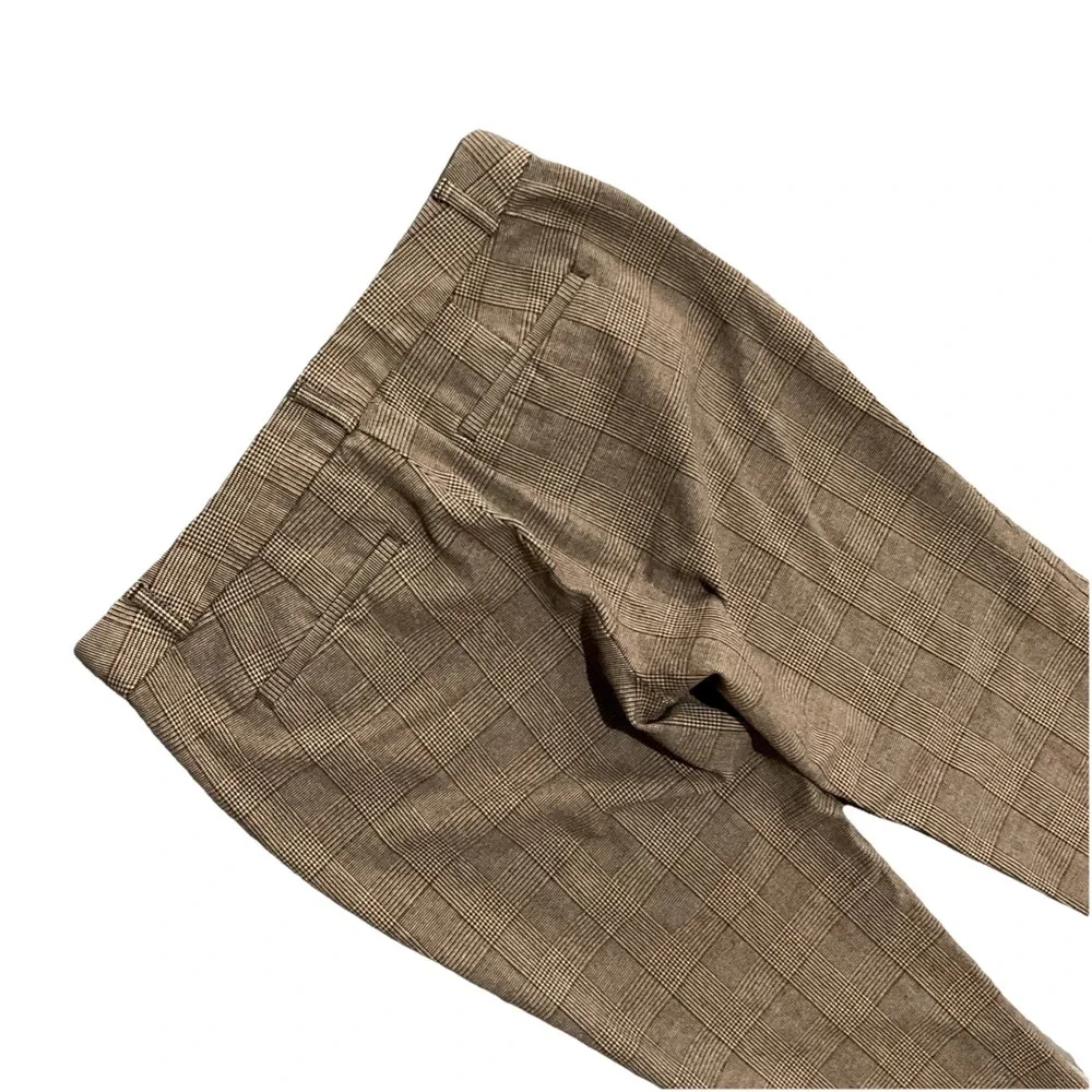 Banana Republic Sloan Curvy Fit Plaid Stretch Ankle Pants Brown Career‎ Size 6